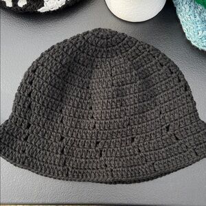 Black Crochet Beanie Hat